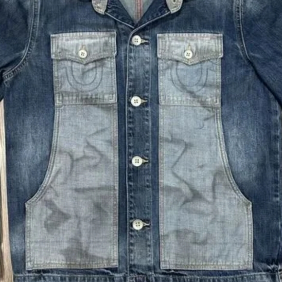 True Religion Men's Utility Denim Distressed Jacket - Picture 2 of 6